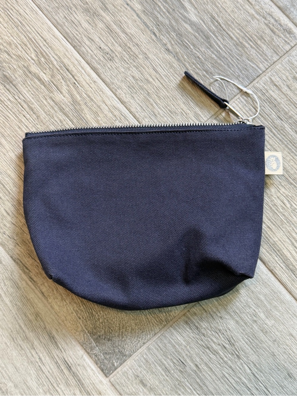 Quilted Koala Womens Navy Blue Canvas Zip Top Makeup Pouch